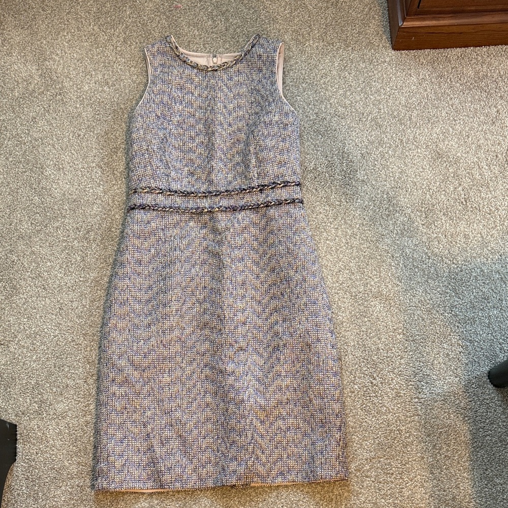J. Crew Tweed Sleeveless Midi Sheath Dress
